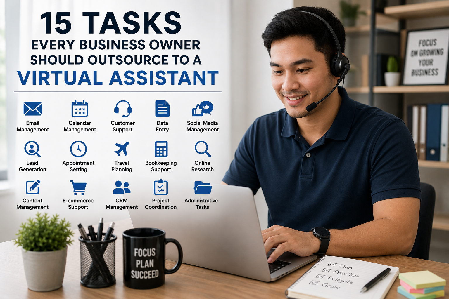 15 Tasks Every Business Owner Should Outsource to a Virtual Assistant