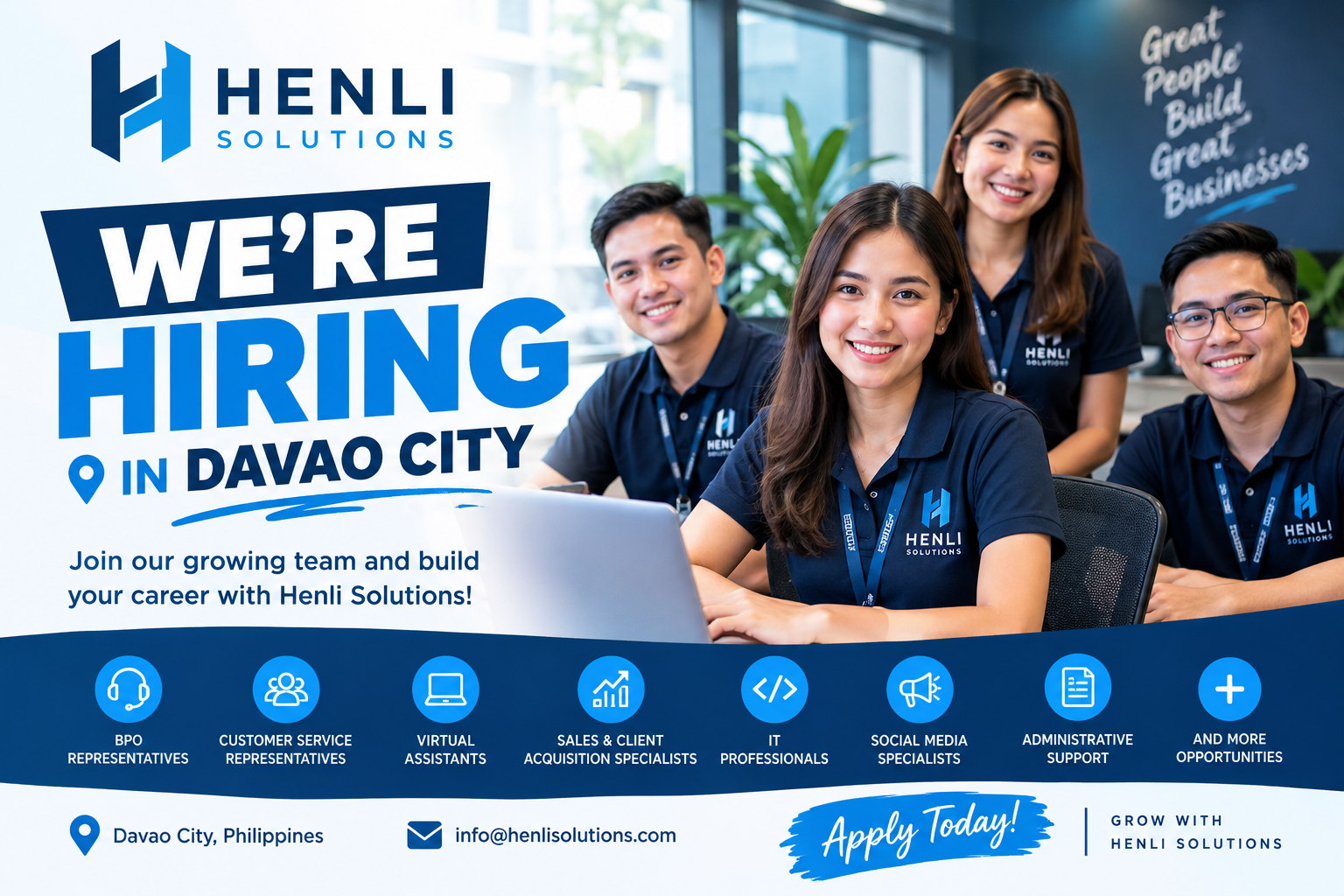 We’re Hiring in Davao City: Build Your Career with Henli Solutions